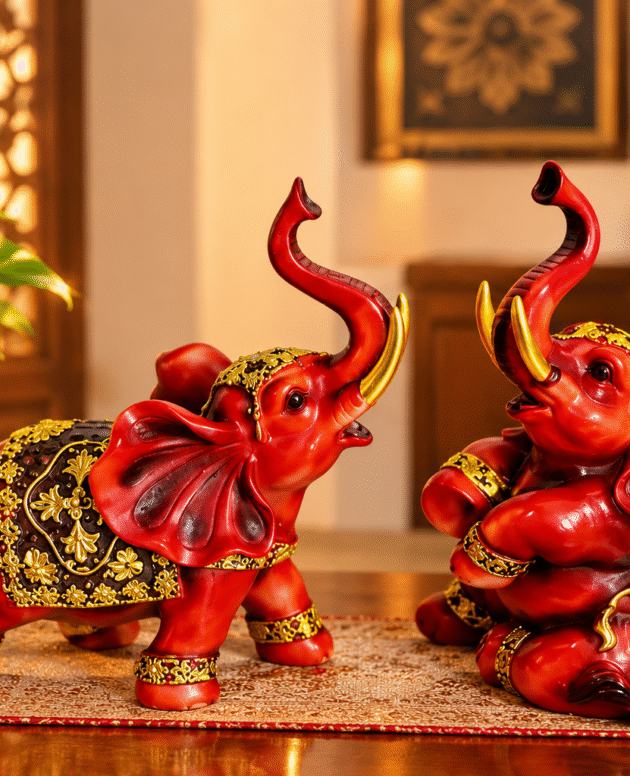 Two Elephant Showpieces
